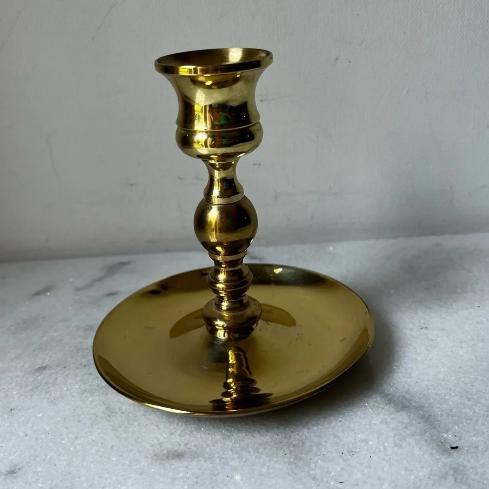 Elegant Gold Candlestick Holder. Vintage